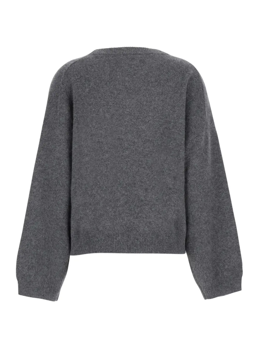 Pulover 'Tristan' Gray Sweater with round neck and Dropped shoulders in blend wool women - Img 2