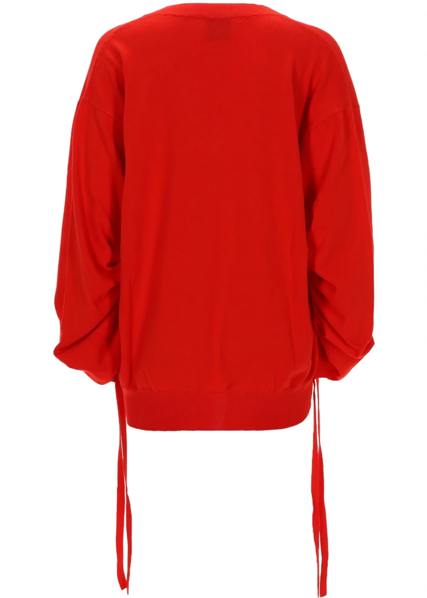 Pulovere Maglia In Cotone Con Scollo A V - Img 2