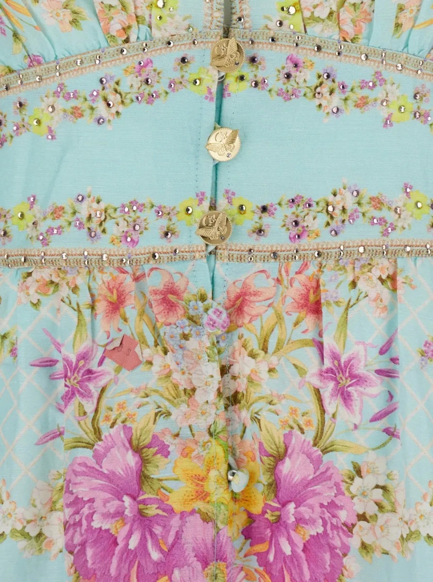 Rochie CAMILLA multicolor din in - Img 3