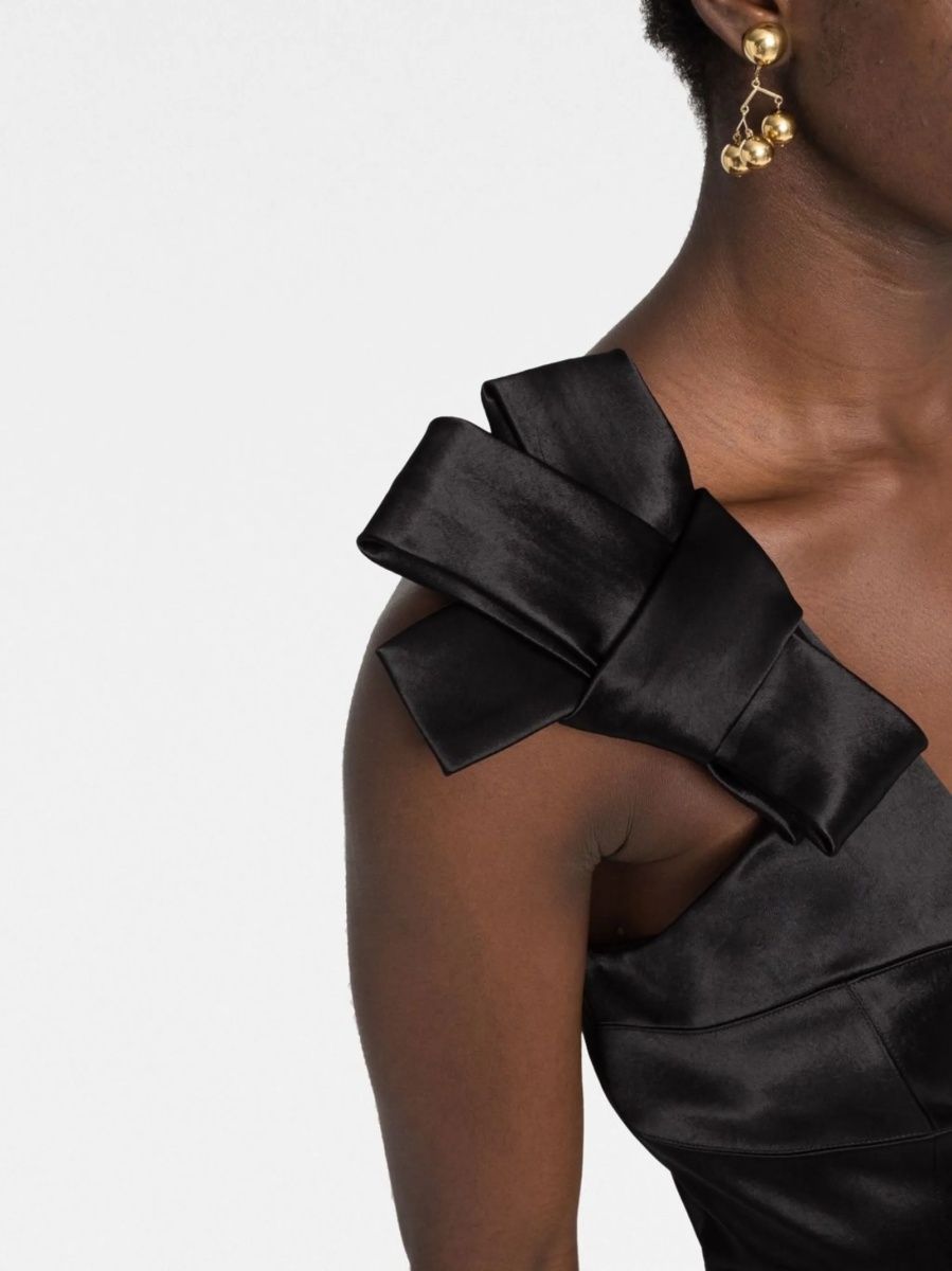 Rochie de ocazie Jil Sander neagra din acetat - Img 5