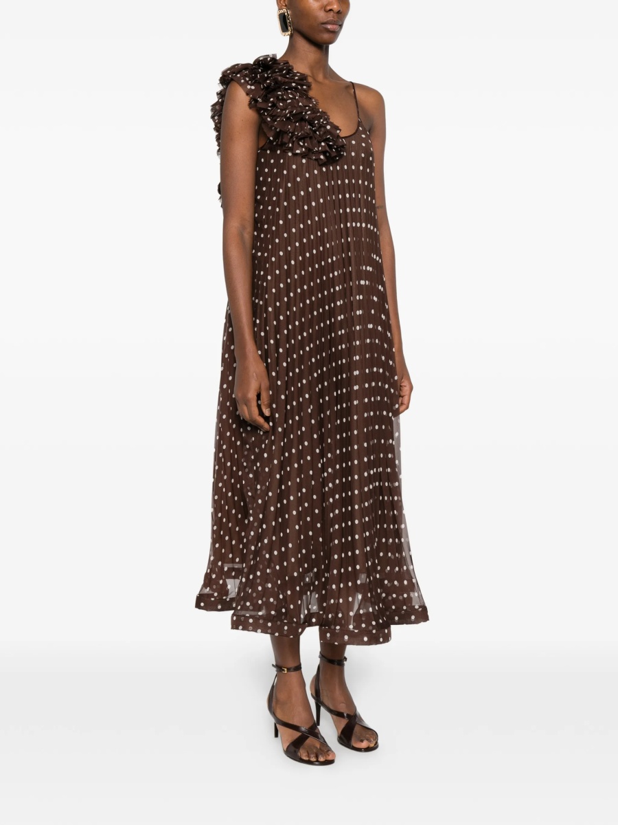 Rochie de ocazie P.A.R.O.S.H. maro din polyester - Img 3