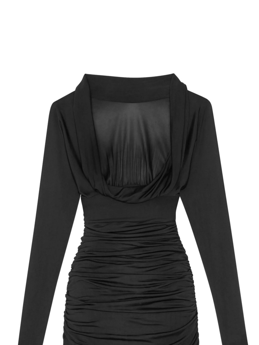 Rochie de ocazie Saint Laurent neagra din vascoza - Img 3
