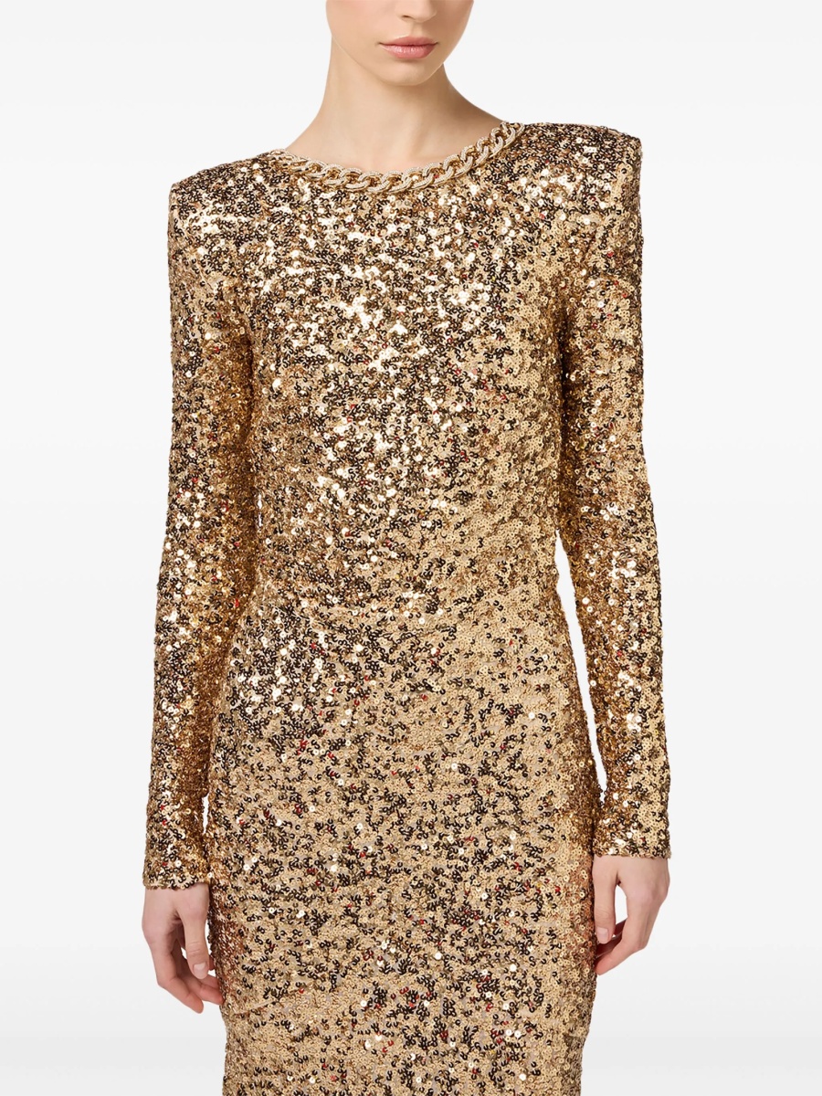 Rochie de seara Elisabetta Franchi aurie din polyester si elastan - Img 4