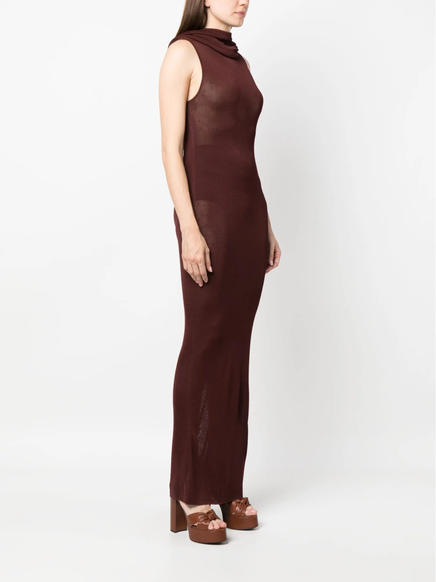 Rochie de seara Saint Laurent rosie din vascoza - Img 3