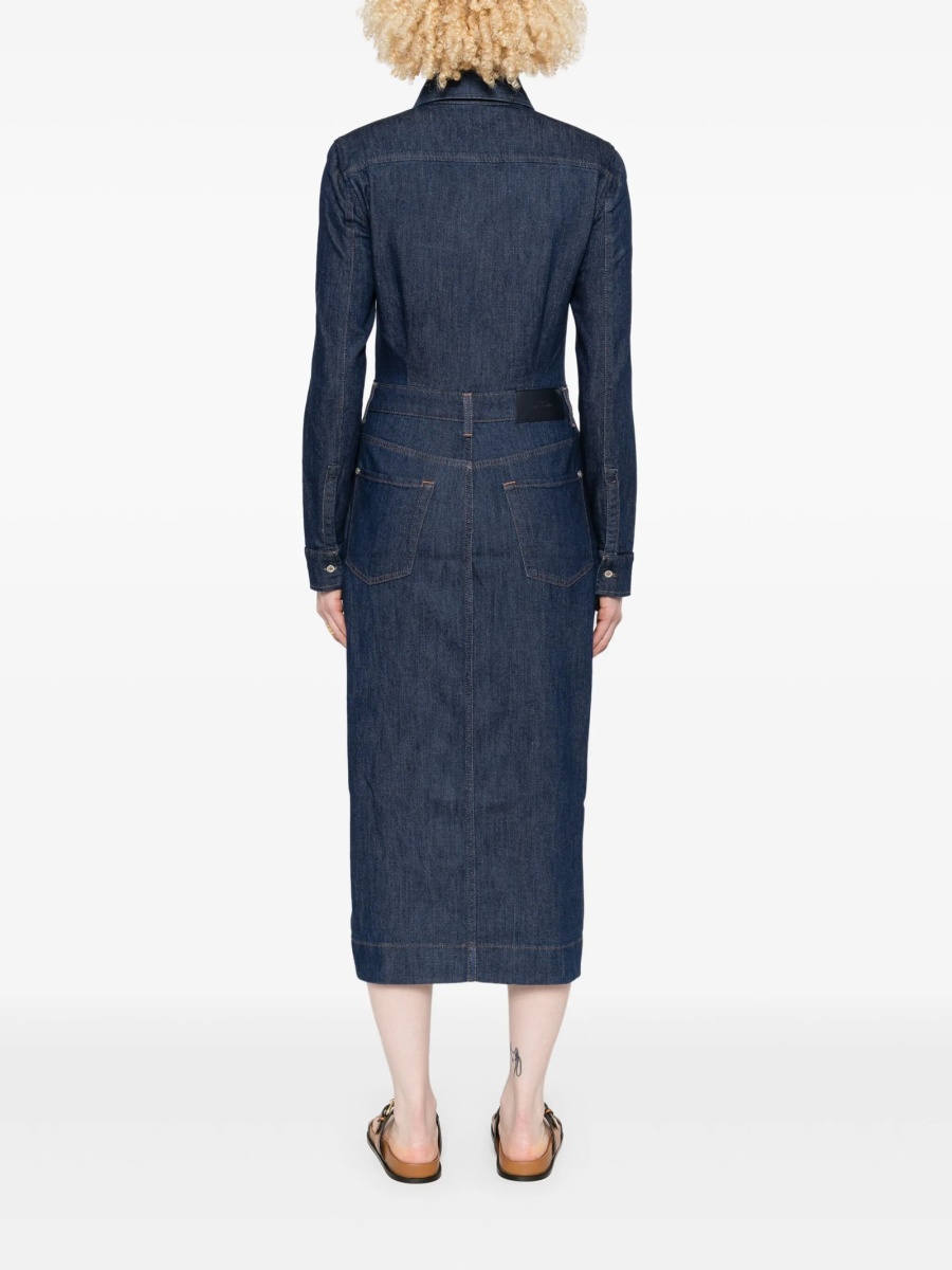 Rochie de zi 7 For All Mankind albastra - Img 4