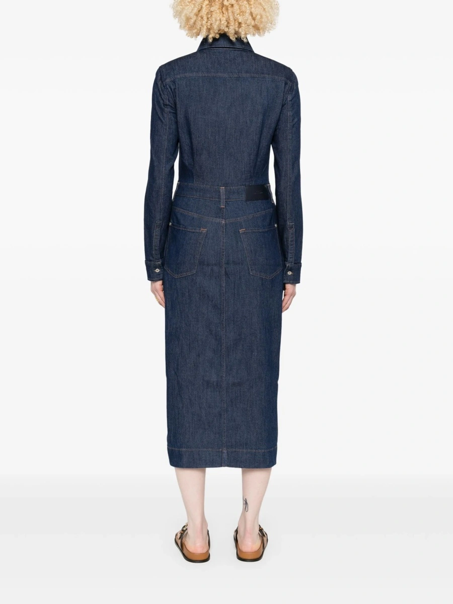 Rochie de zi 7 For All Mankind albastra - Img 4