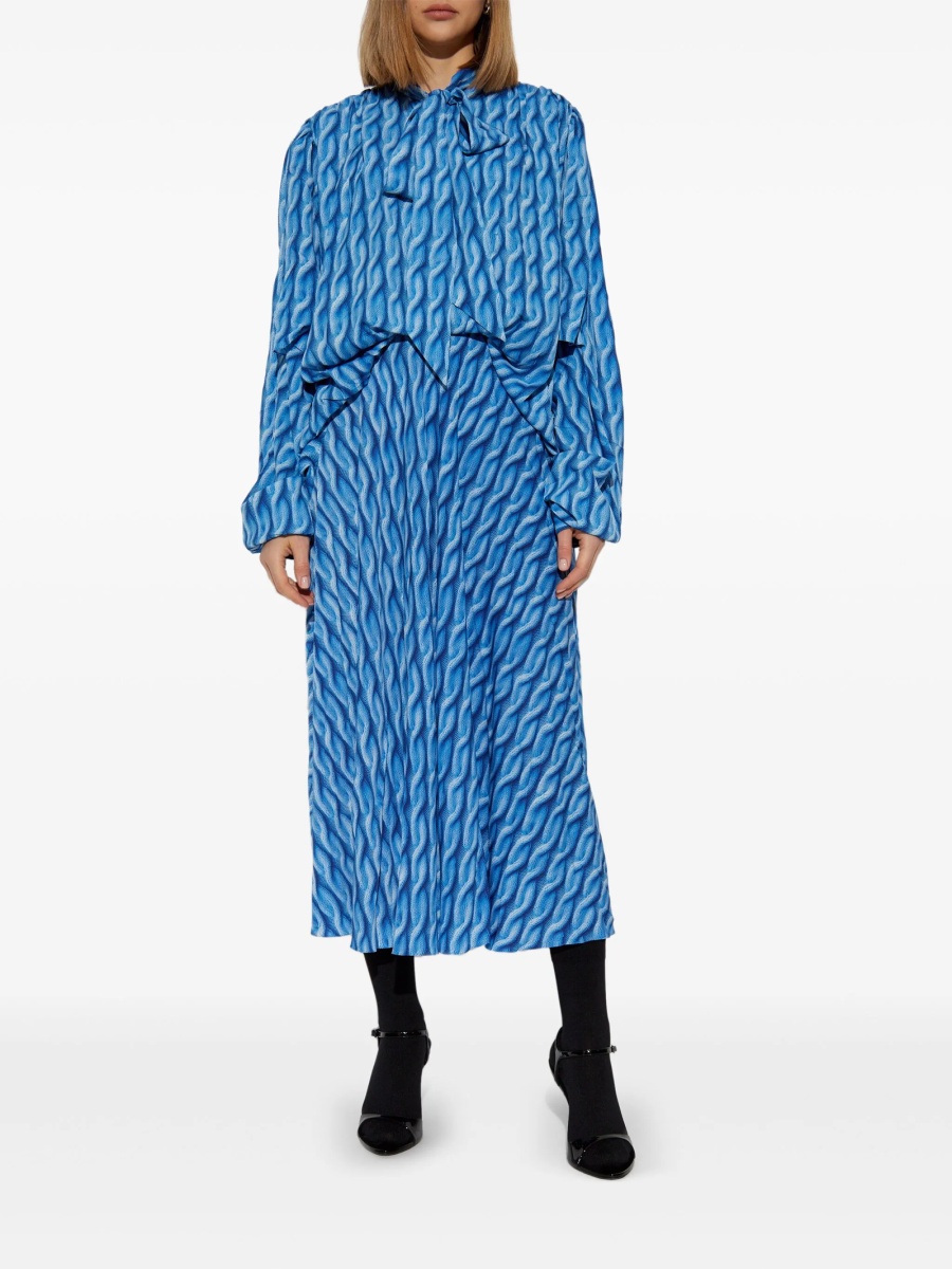 Rochie de zi Balenciaga albastra - Img 3