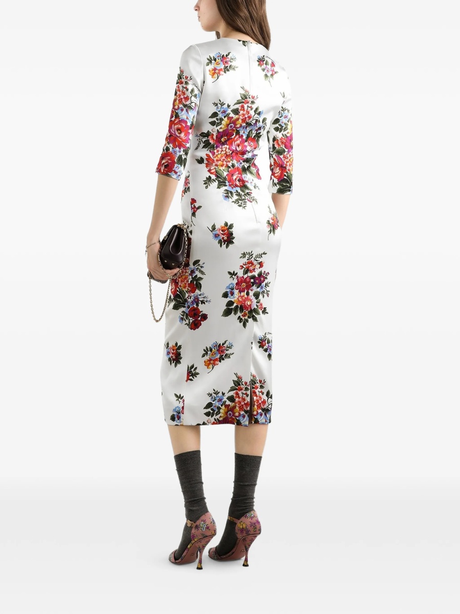 Rochie de zi Dolce &amp; Gabbana alba din nylon si polyester - Img 3
