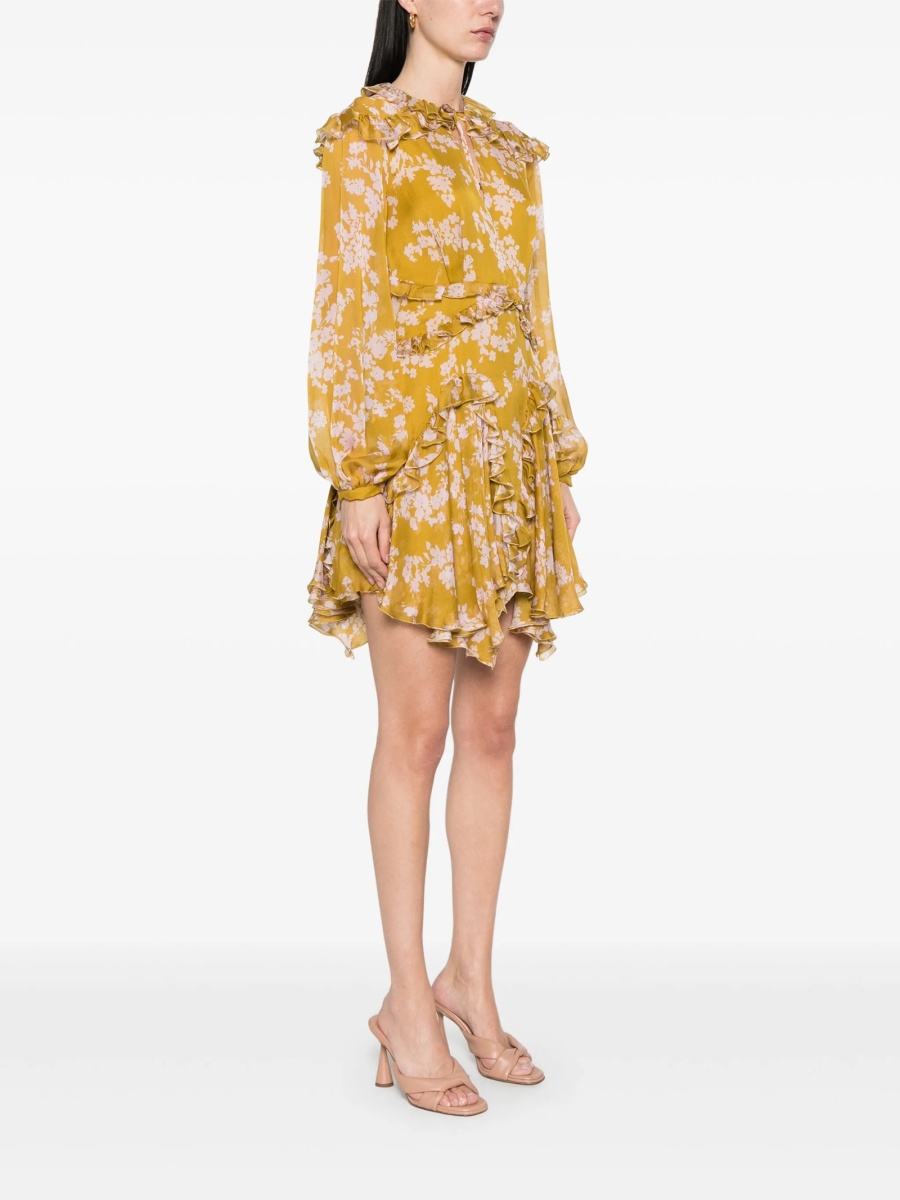 Rochie de zi Elisabetta Franchi galbena din matase - Img 3