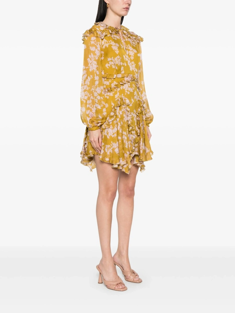 Rochie de zi Elisabetta Franchi galbena din matase - Img 3