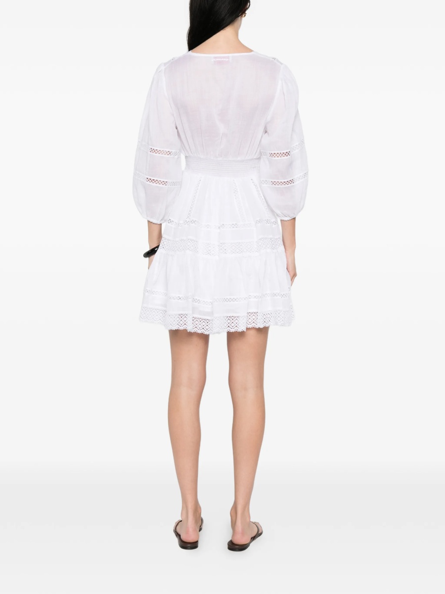 Rochie de zi Ermanno Scervino alba din bumbac si ramie - Img 4