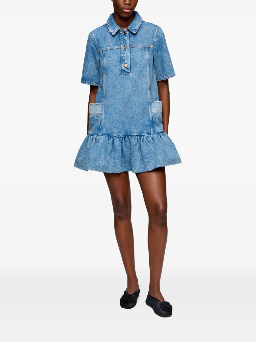 Rochie de zi Ganni albastra - Img 2