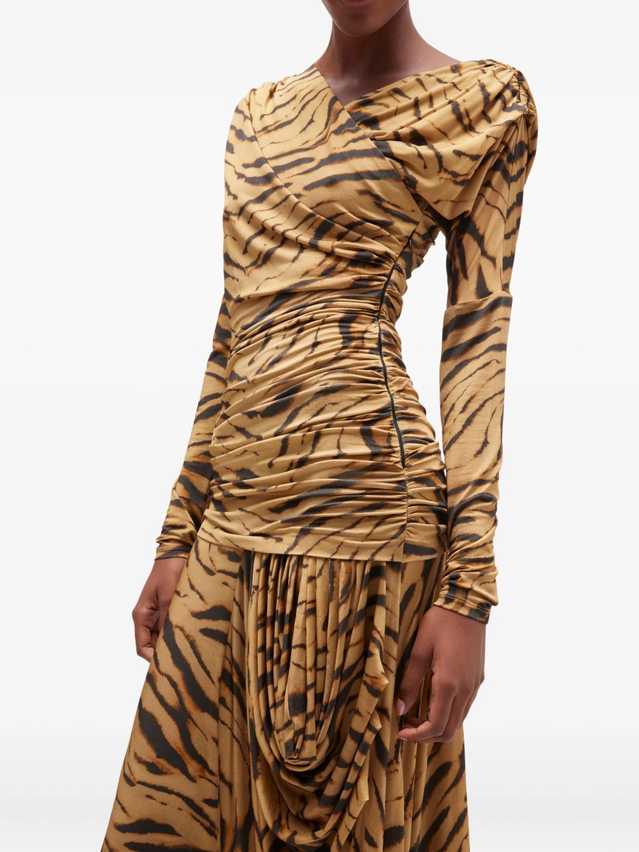 Rochie de zi Ganni neutra - Img 4