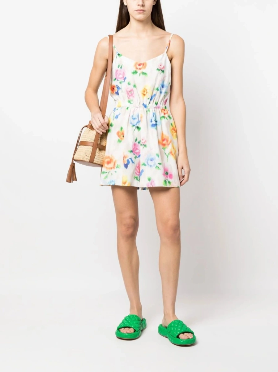 Rochie de zi LOVE Moschino alba din bumbac si matase - Img 2