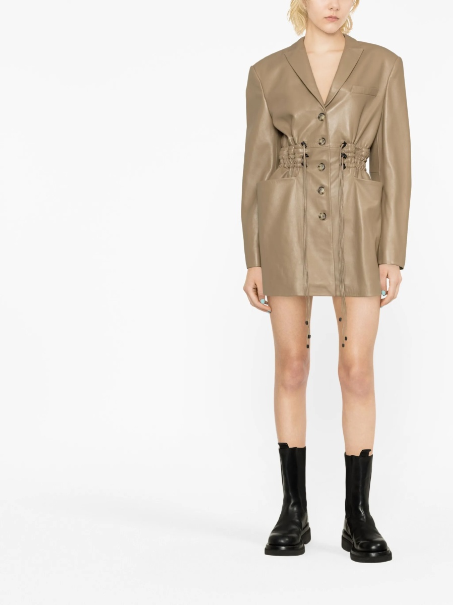 Rochie de zi THE MANNEI maro din piele - Img 2