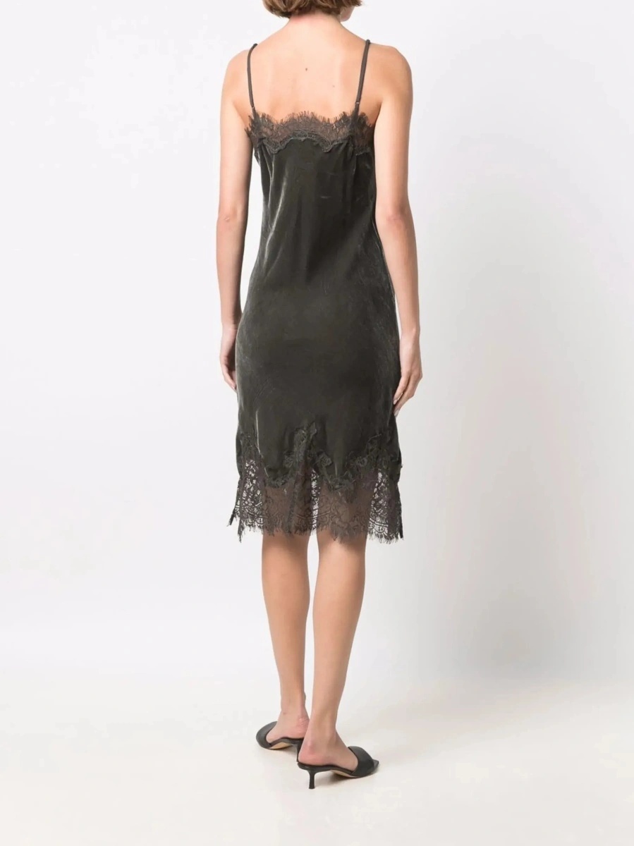Rochie GOLD HAWK gri din catifea - Img 6