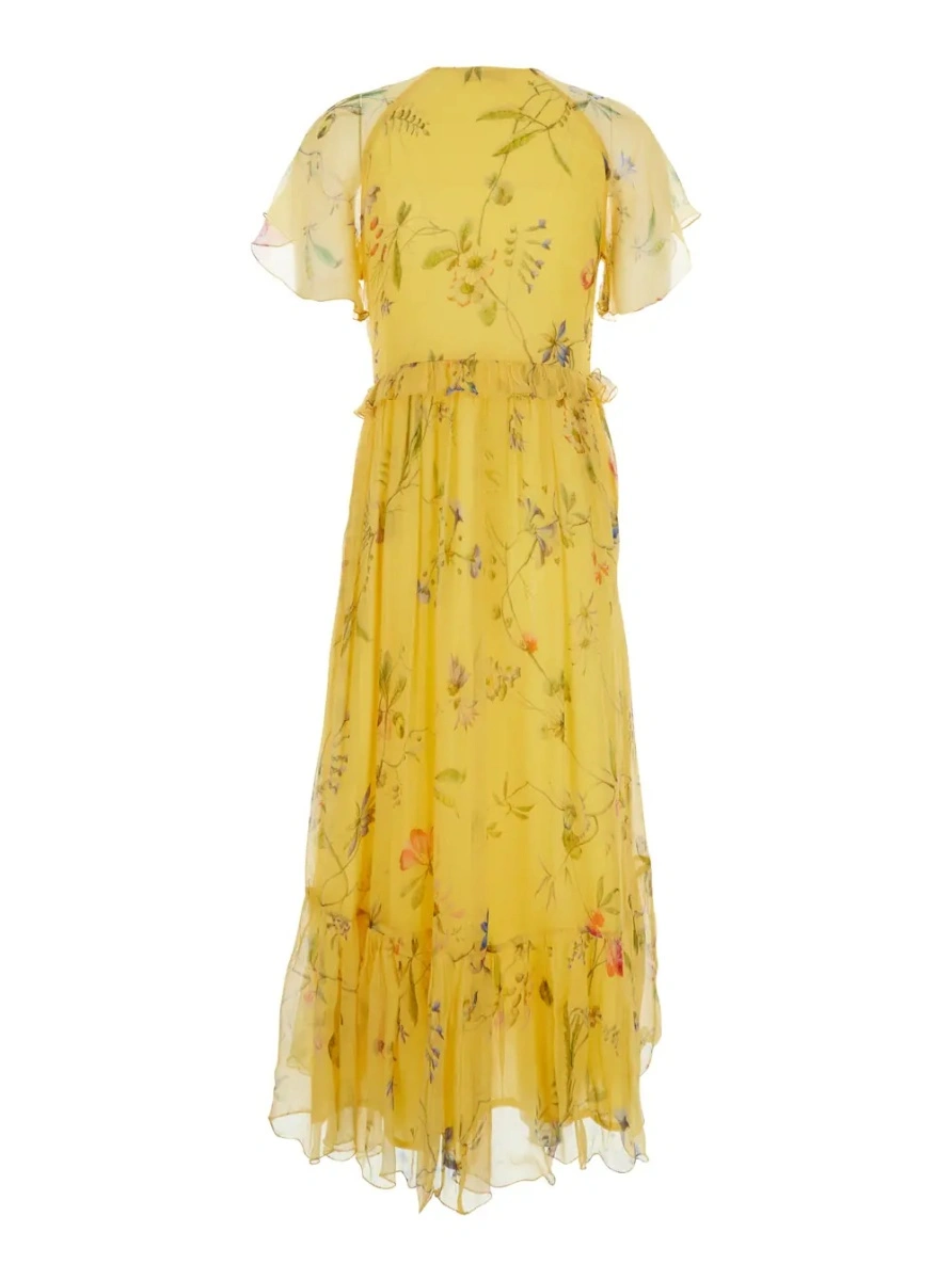 Rochie lunga Derhy galbena din vascoza - Img 2