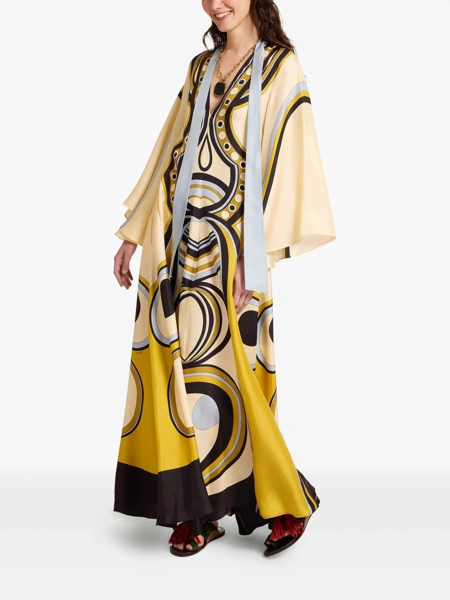 Rochie lunga La DoubleJ multicolor din tesatura tehnica - Img 4
