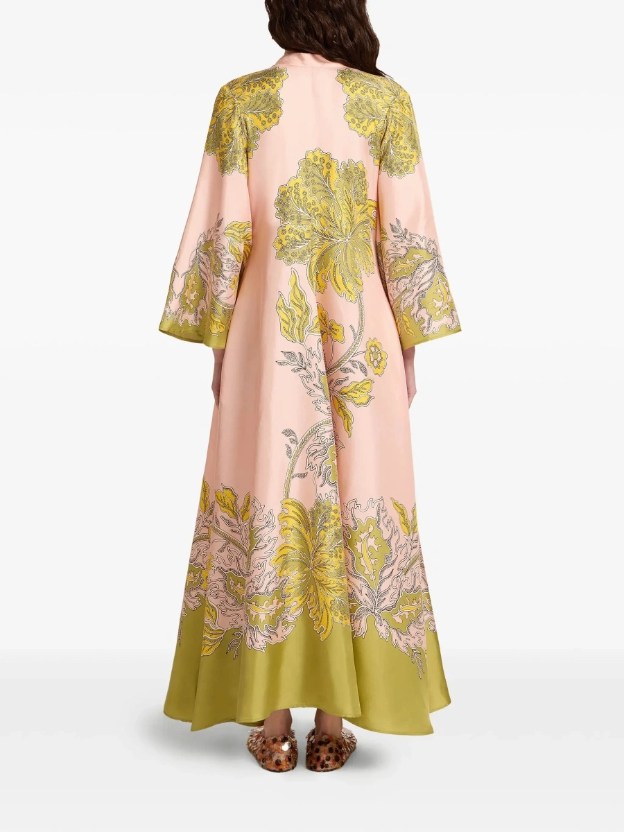 Rochie lunga La DoubleJ roz din matase - Img 5
