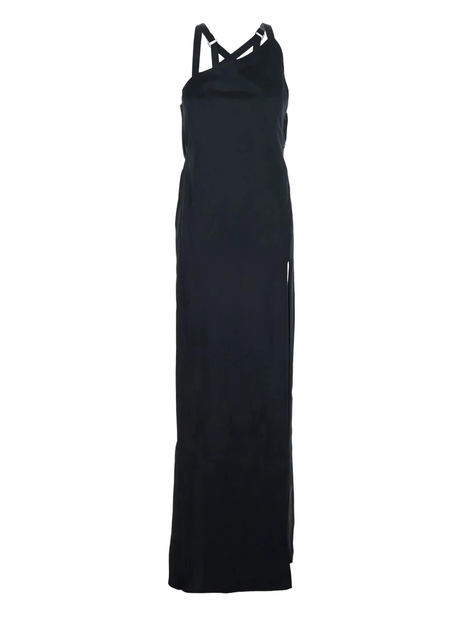 Rochie lunga THE ATTICO neagra din vascoza - Img 6
