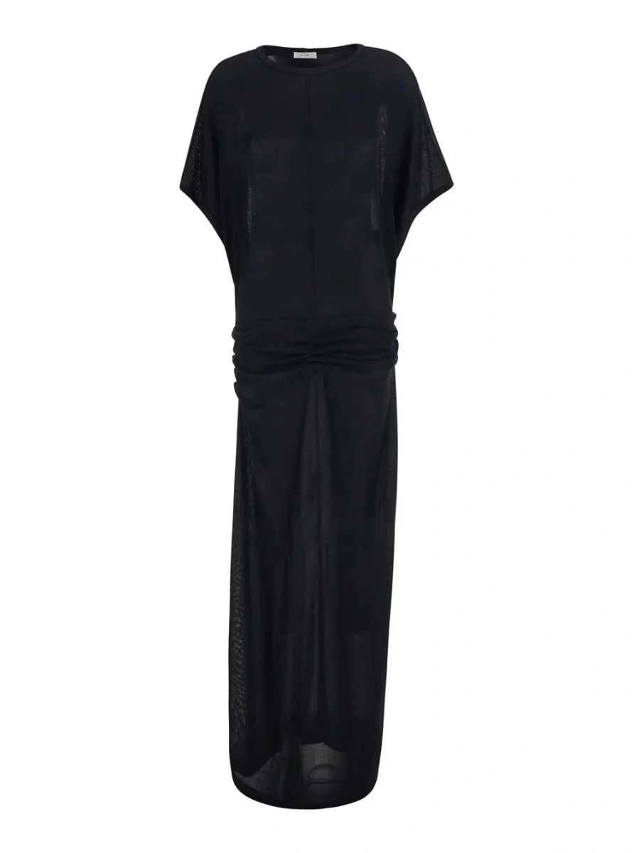 Rochie lunga THE ROW neagra din vascoza - Img 2