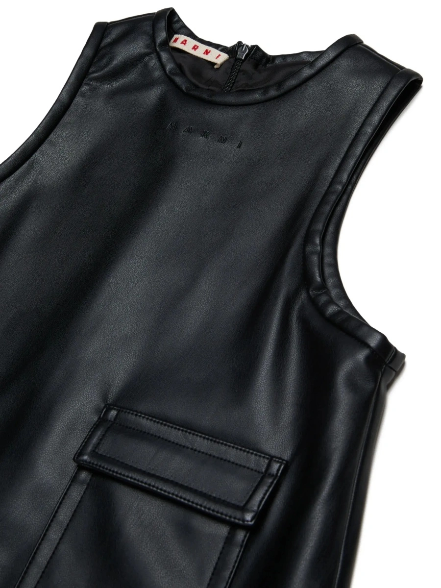 Rochie Marni neagra din piele ecologica - Img 5