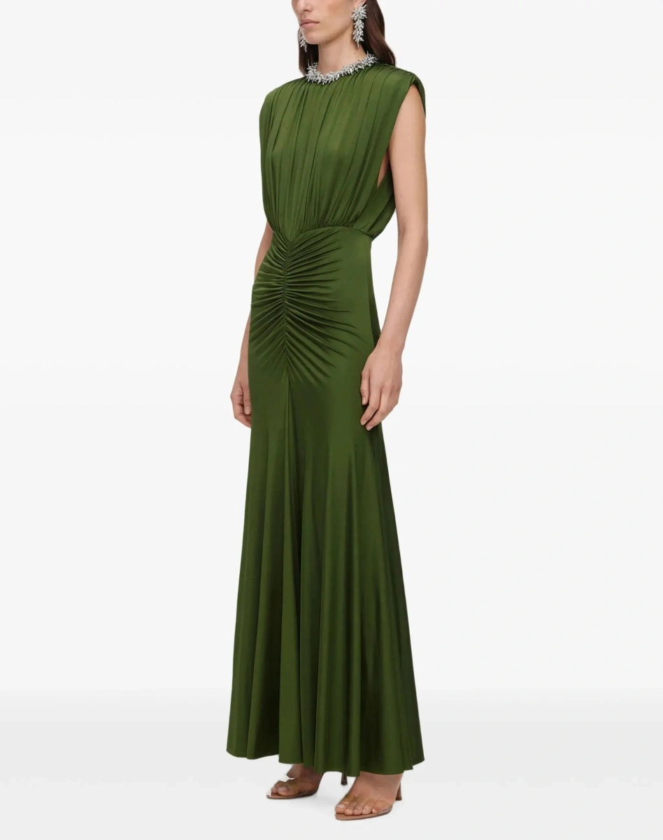 Rochie Self-Portrait verde din jerse - Img 4