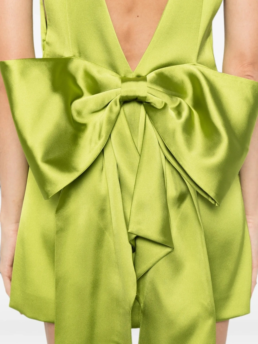 Rochie Self-Portrait verde din satin - Img 7