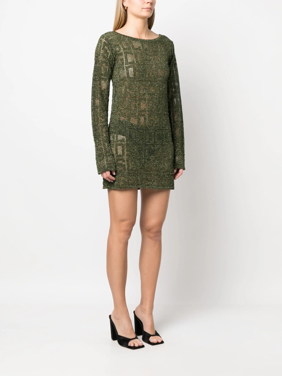 Rochie tricotata GCDS verde - Img 3