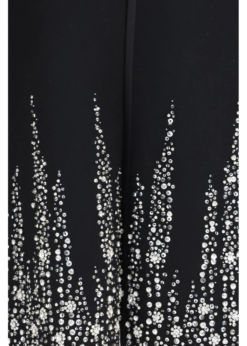 Rochii Compact drap Cape with degradé rhinestone embroidery - Img 3