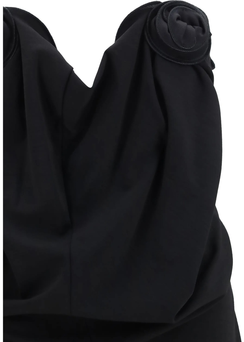 Rochii Draped Dress with sculptural floral details - Img 3