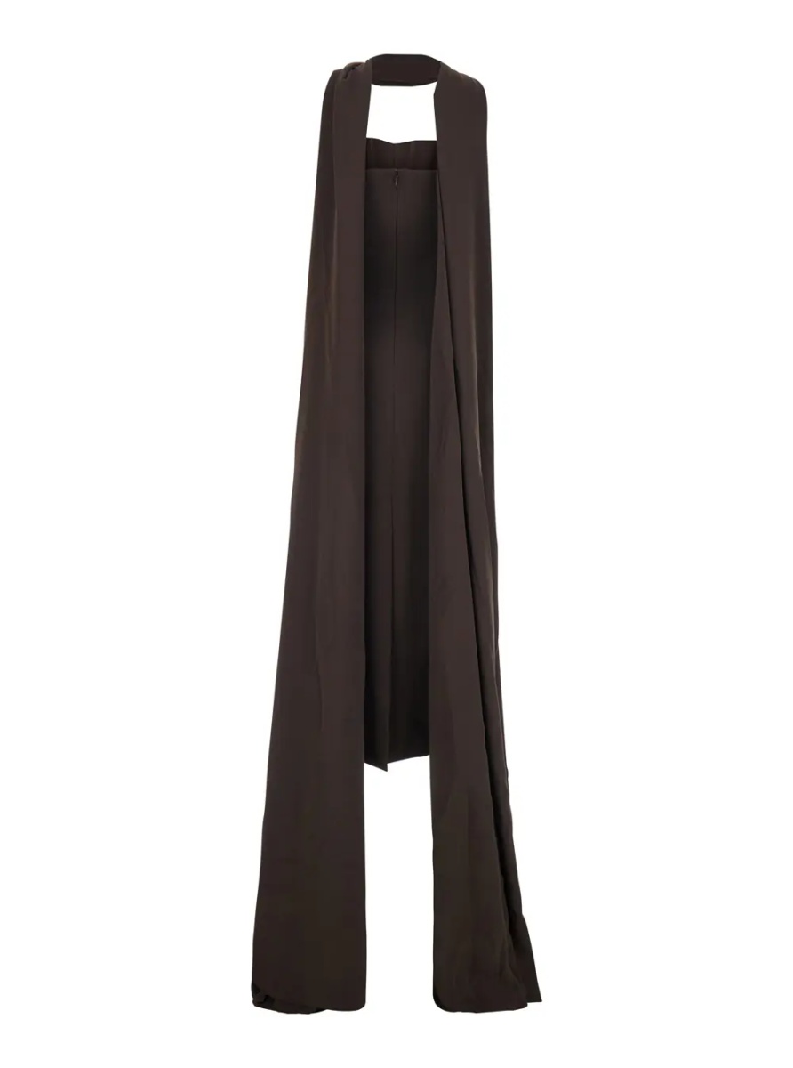 Rochii MARTINE MIDAXI DRESS - Brown - Off shoulder long dress with V-neck - In fabric - Women - Img 2