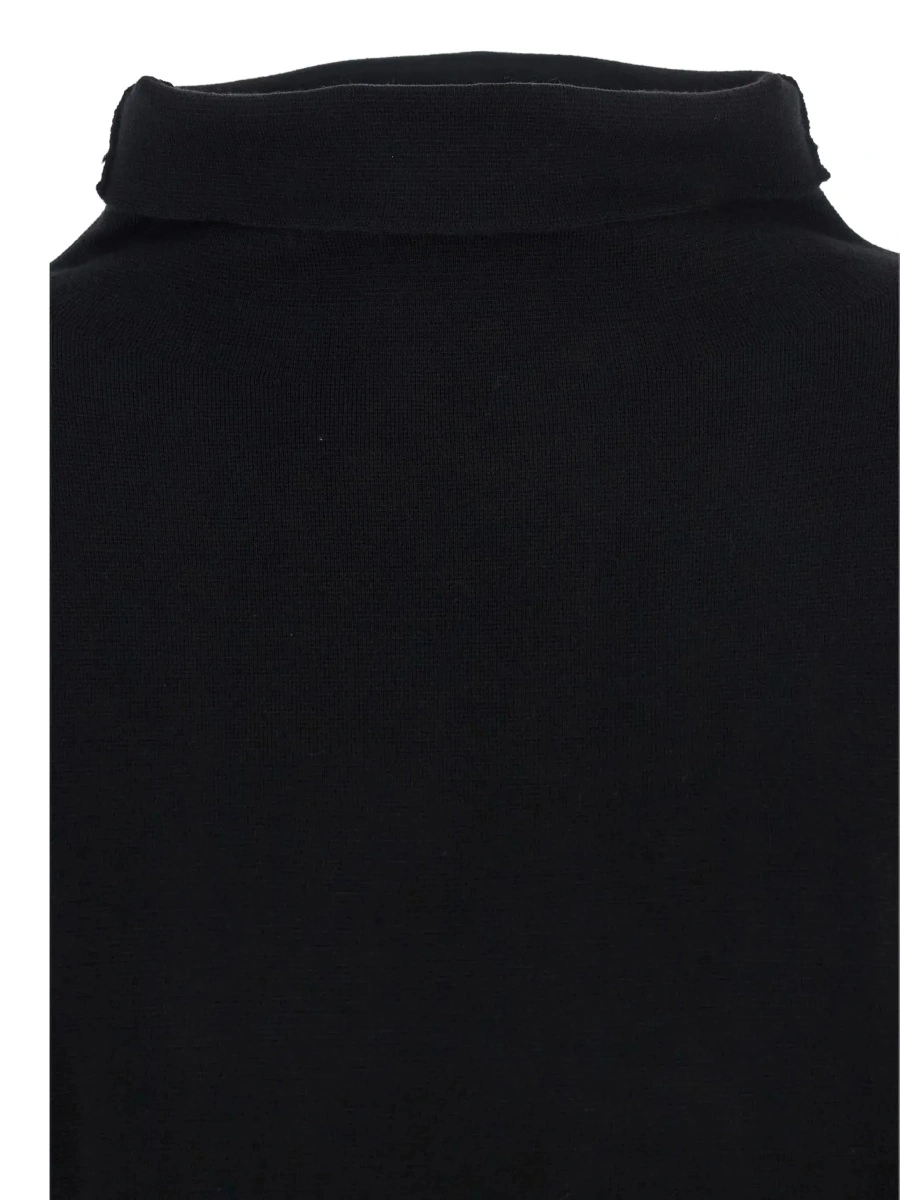 Rochii P.A.R.O.S.H. Black Turtleneck Midi Dress in Wool and Cashmere Woman - Img 5