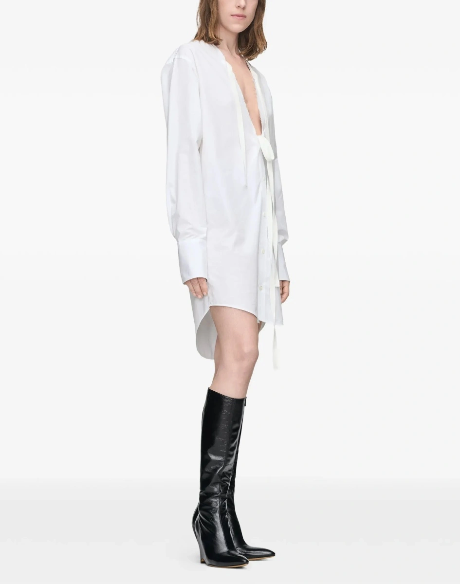 Rochii Raw-edge cotton mini Dress - Img 6