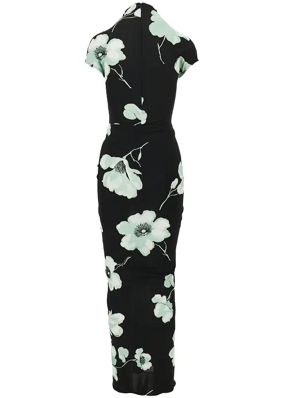 Rochii Sakura print draped long dress - Img 3