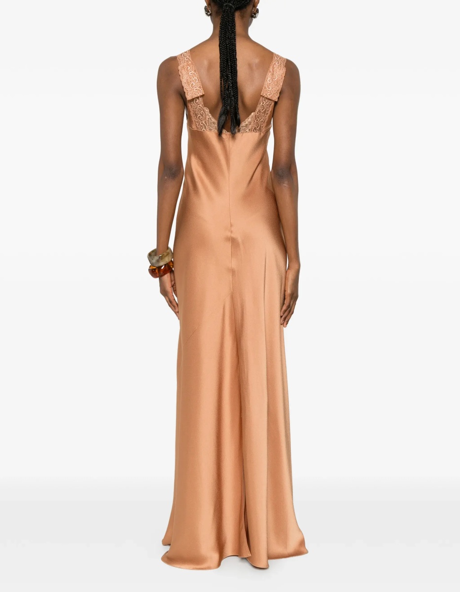 Rochii satin maxi Dress with lace trims - Img 6