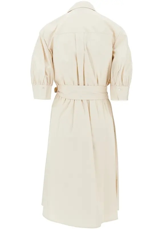 Rochii Stretch cotton wrap-over midi dress - Img 3