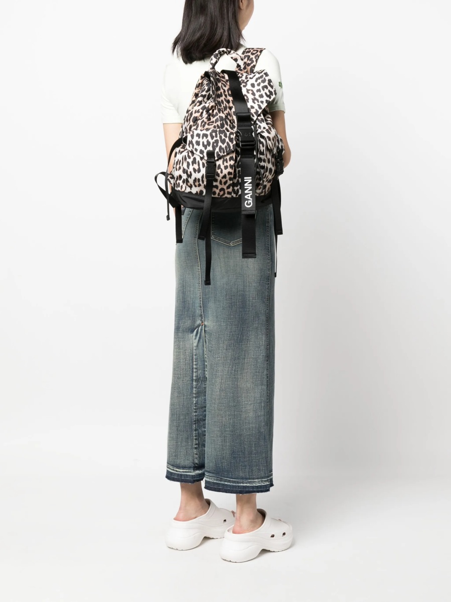 Rucsac Ganni maro din polyester - Img 2