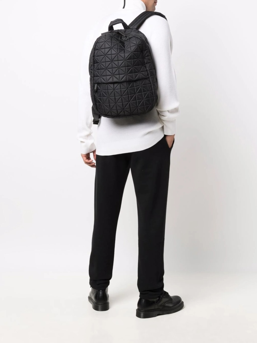 Rucsac VEECOLLECTIVE negru din nylon si piele - Img 2