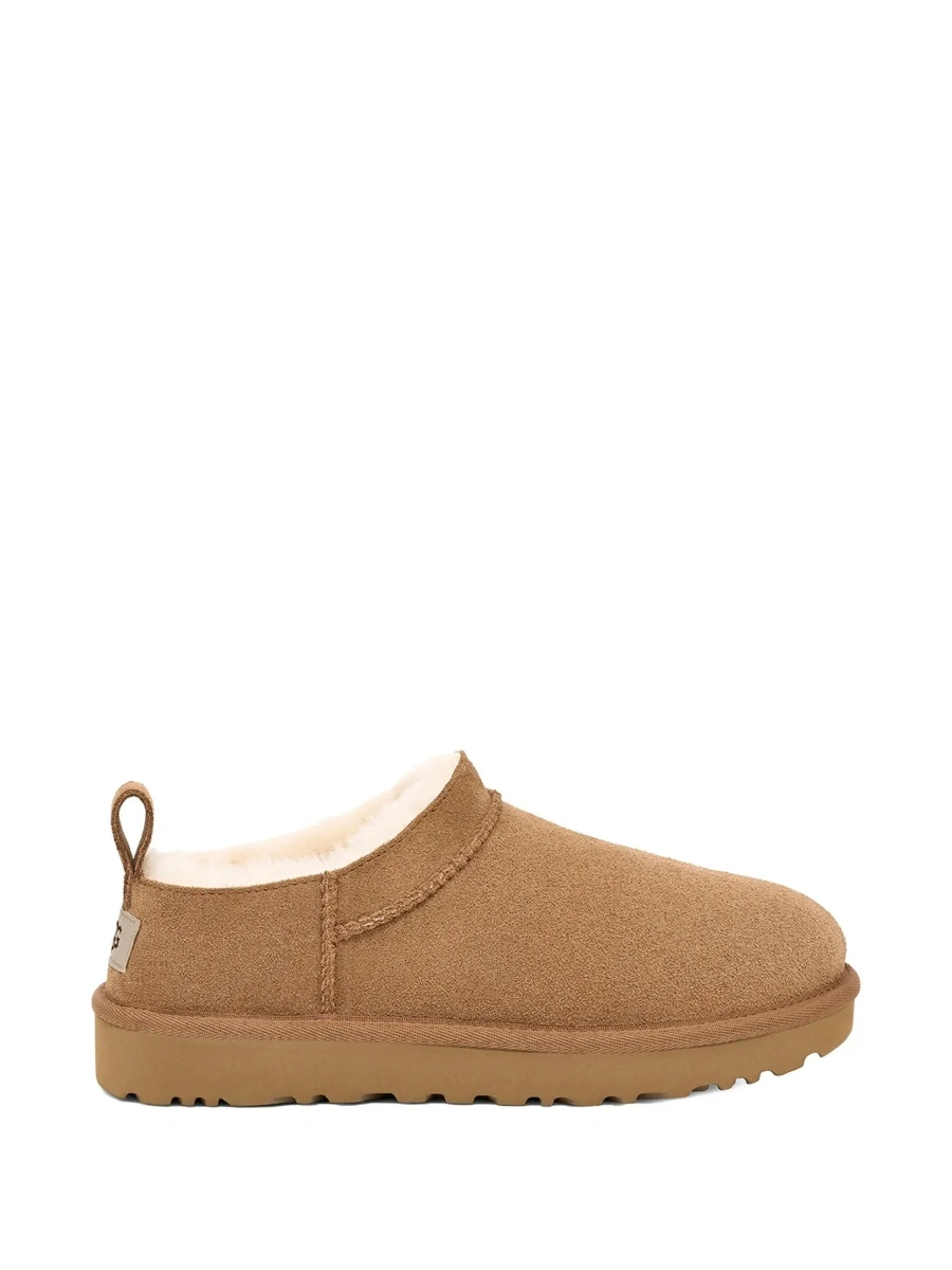 Saboti Beige Mule with logo on the side and faux fur lining in suede for men - Img 6
