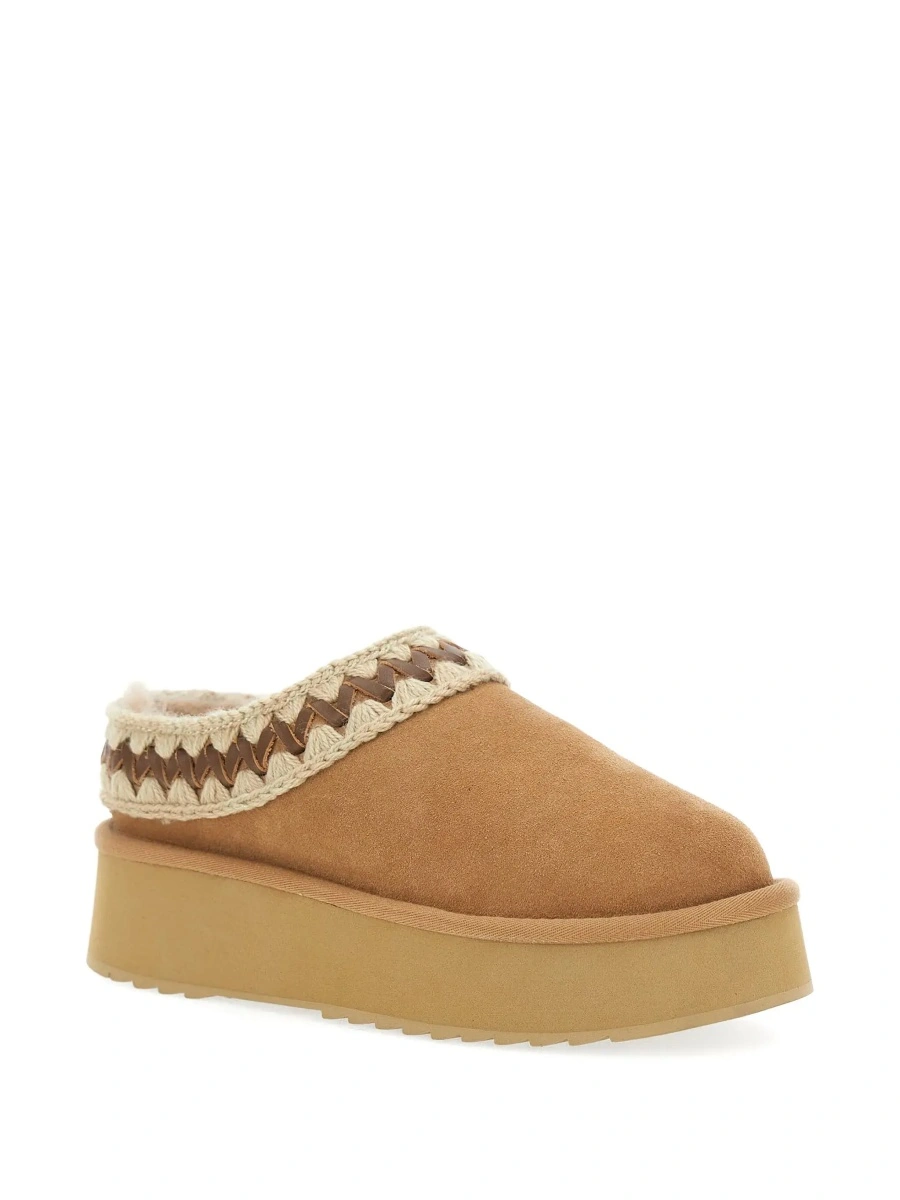 Saboti Beige Mules with Braided Detail in Suede Woman - Img 5