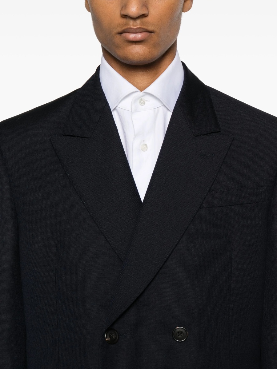 Sacou Alexander McQueen albastru din lana si mohair - Img 5