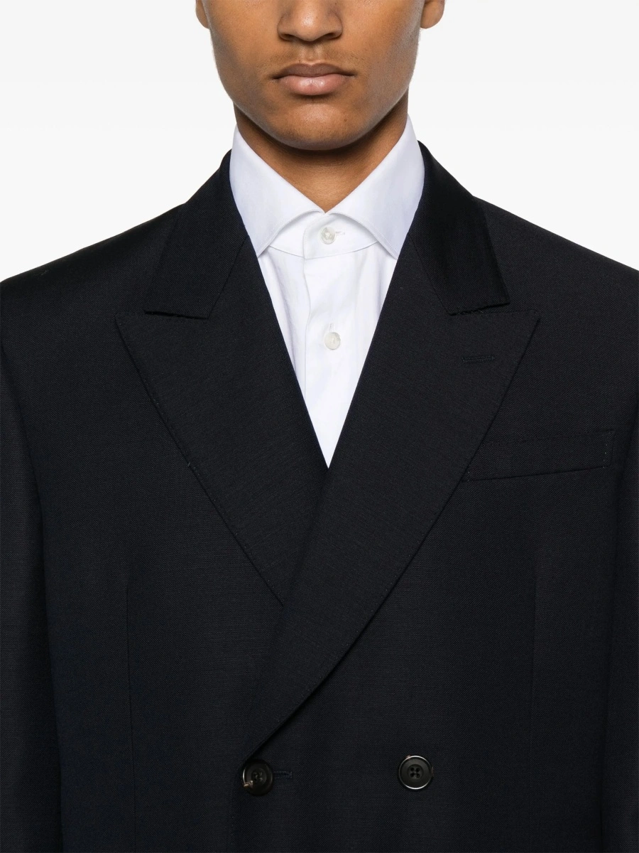 Sacou Alexander McQueen albastru din lana si mohair - Img 5