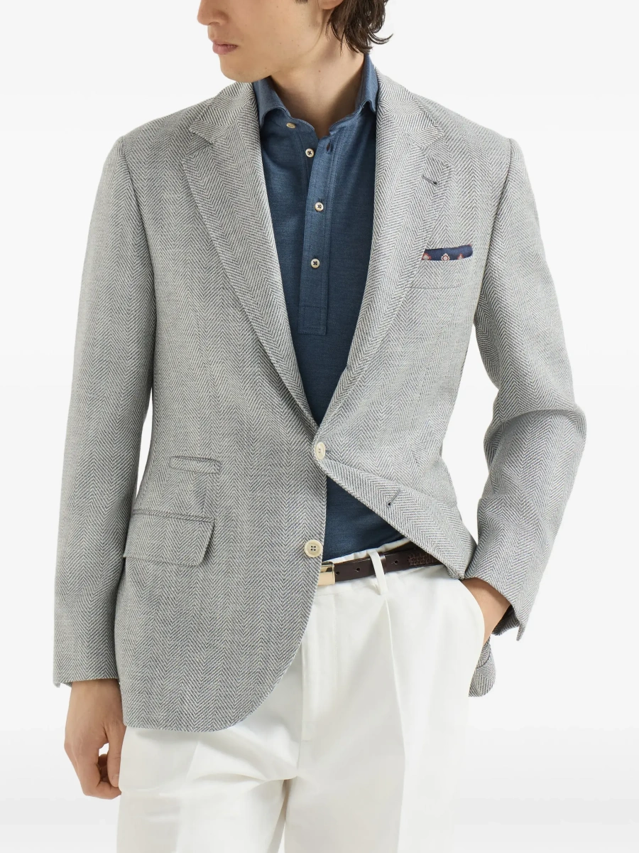 Sacou Brunello Cucinelli multicolor din lana si alpaca - Img 5