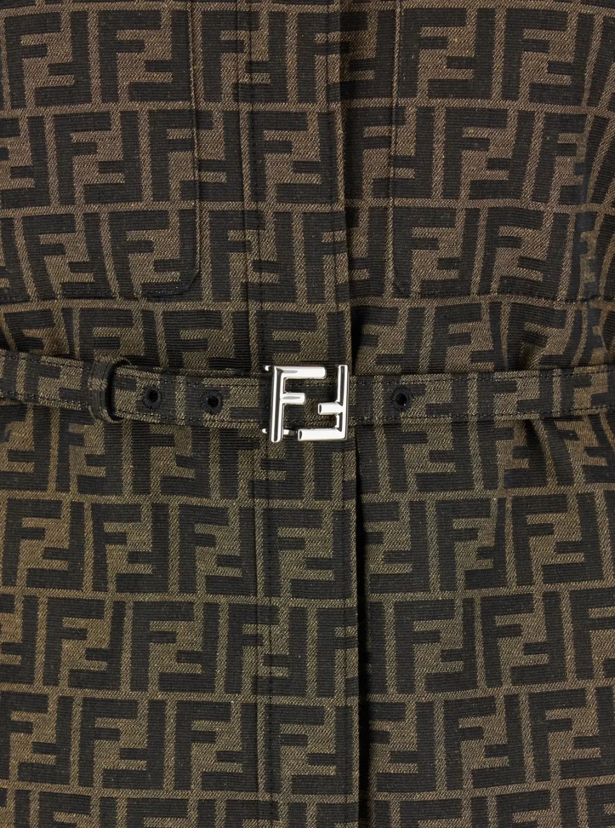 Sacou Fendi maro din bumbac - Img 3
