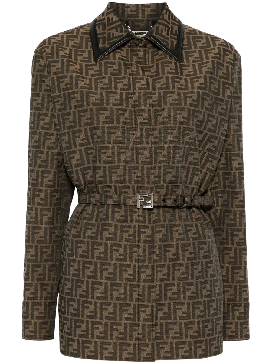 Sacou Fendi maro din bumbac - Img 8