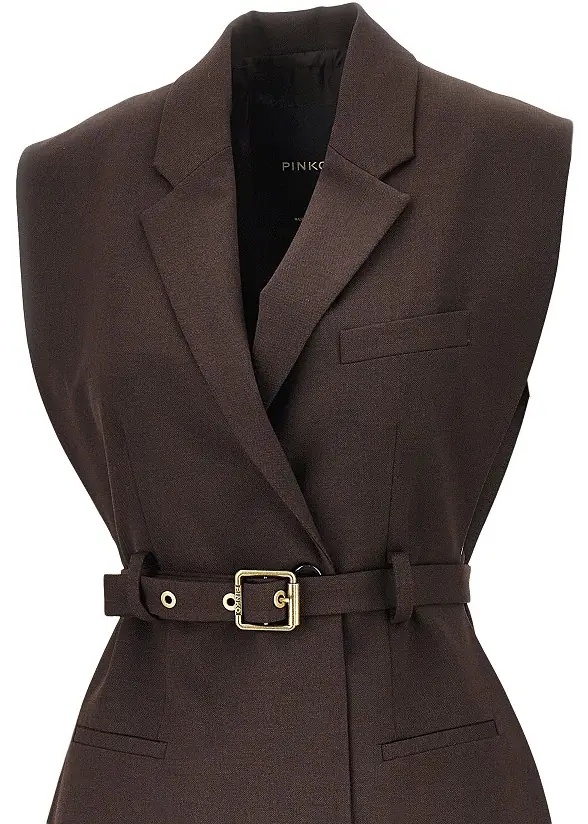 Sacou Gabardine vest with belt - Img 2