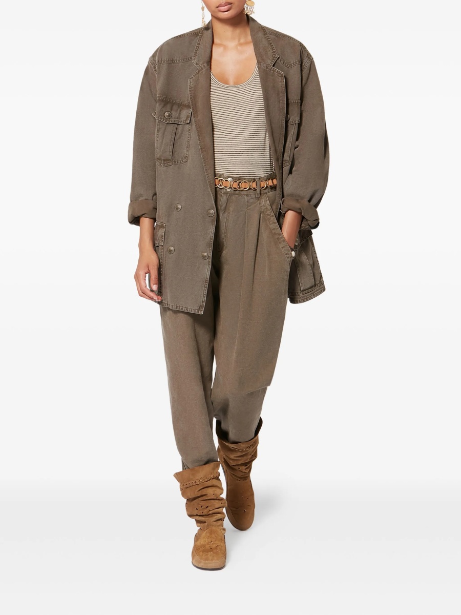 Sacou ISABEL MARANT ETOILE maro din in si bumbac - Img 2