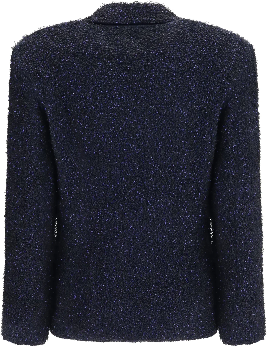 Sacou Metallic-fiber Viscose Single-breasted Blazer - Img 2