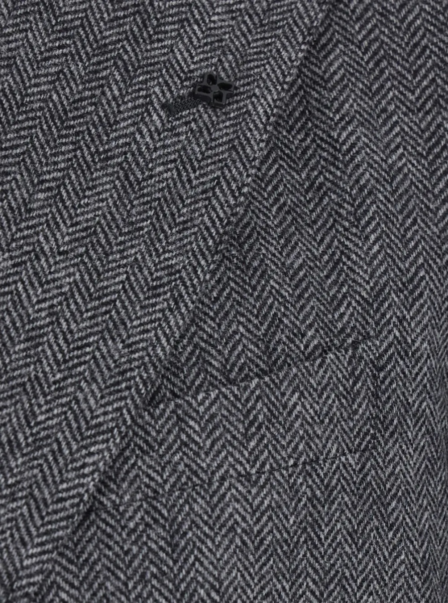 Sacou 'Montecarlo' Grey Double-Breasted Jackets with Pockets and Raw-Edge Hem in wool Men - Img 3